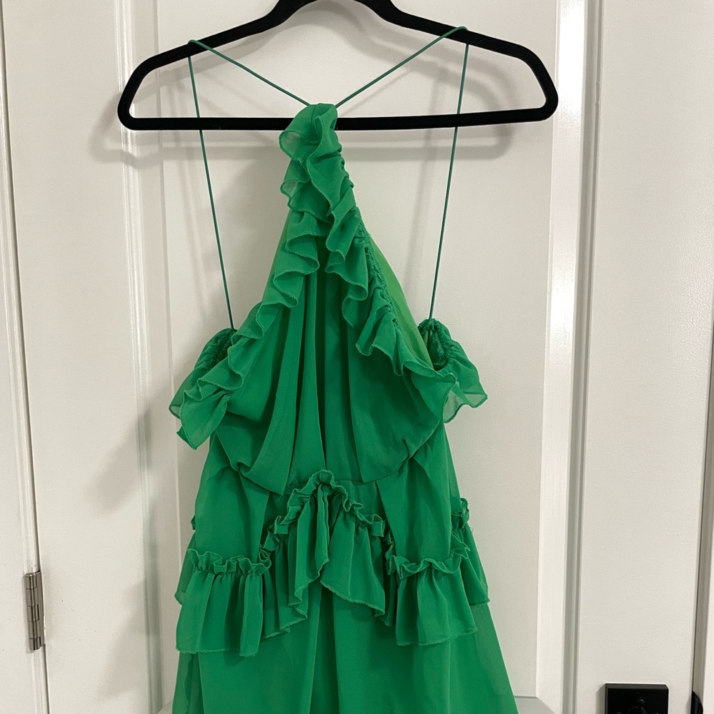 Mini emerald green dress